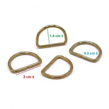 Anillos Semicirculares Abiertos de 20 mm en Dorado para Accesorios de Crochet | Tessiland