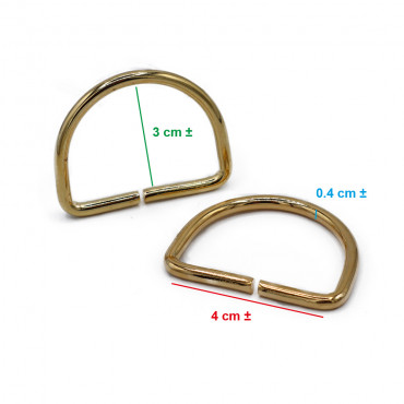 Anneaux Semi-circulaires Ouverts de 40mm Or pour Accessoires de Crochet | Tessiland