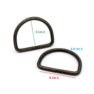 Anneaux Semi-circulaires Ouverts de 40mm Laiton pour Accessoires de Crochet | Tessiland