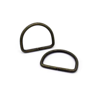 Open Semi-Circular Rings for Bags in Iron Made in Italy 2pcs Ottone