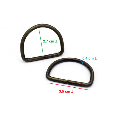 35mm Brass Open Semi-Circular Rings for Crochet Accessories | Tessiland