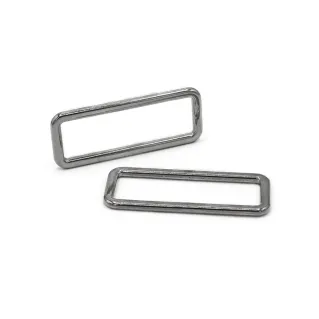 Rectangular Rings for Bags in Zamak Made in Italy 2pcs Argento