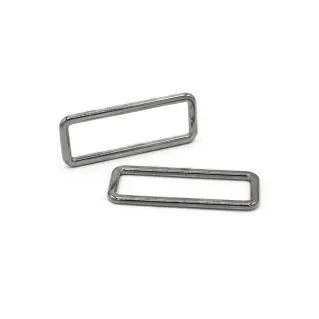 Rectangular Rings for Bags in Zamak Made in Italy 2pcs Argento