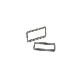 Rectangular Rings for Bags in Zamak Made in Italy 2pcs Argento