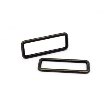 Anelli rettangolari per borse in zama made in Italy 2pz Ottone