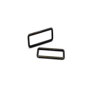 Rectangular Rings for Bags in Zamak Made in Italy 2pcs Ottone