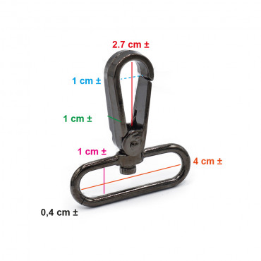 Mosquetón Pierre Cañon de Escopeta 57x40 para Bolsos y Correas de Ganchillo | Tessiland