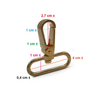 Pierre Snap Hook Gold 57x40 for Crocheted Bags and Straps | Tessiland