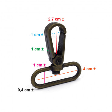 Pierre Snap Hook Brass 57x40 for Crocheted Bags and Straps | Tessiland