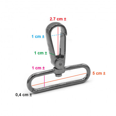 Pierre Snap Hook Silver 57x50 for Crocheted Bags and Straps | Tessiland