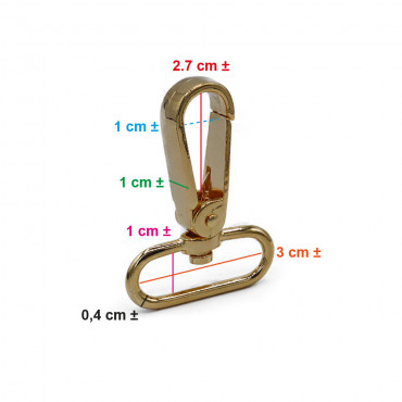 Pierre Snap Hook Gold 57x30 for Crocheted Bags and Straps | Tessiland
