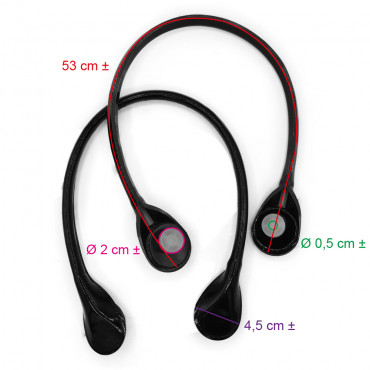 Par de asas model Obag para bolsos de crochet Specchiato Negro | Tessiland