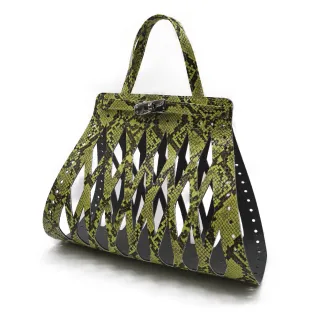 Set de bolso Eiffel en ecopiel para bolsos de crochet con cierre Lime