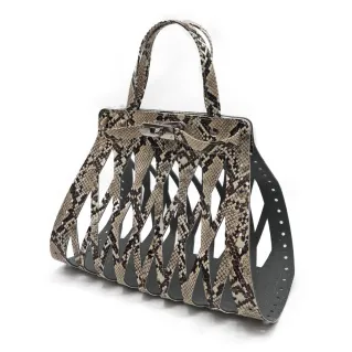 Eiffel Eco Leather Bag Set for Crochet Bags with Turnlock Closure Moro