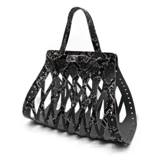 Eiffel Eco Leather Bag Set for Crochet Bags with Turnlock Closure Antracite