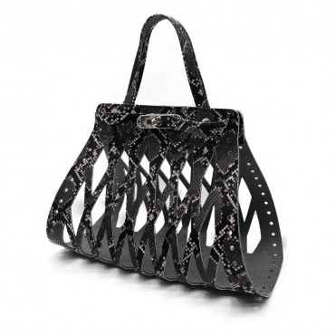 Set borsa Eiffel in ecopelle per borse crochet con chiusura girello Antracite