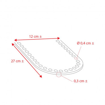 Bag Bottom for Crochet Bags 27x12 in Eco Leather Avio | Tessiland