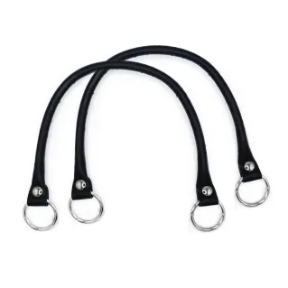 Asas Circle Ecopiel Reforzadas con Anillos Plateados 43cm 2pz Negro
