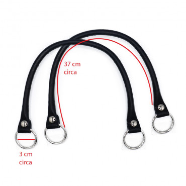 Par de asas Circle en Ecopiel para creaciones de ganchillo Negro | Tessiland