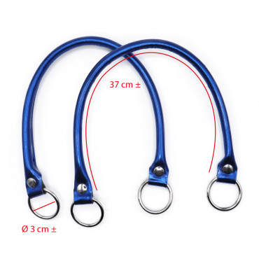 Par de asas Circle en Ecopiel para creaciones de ganchillo Vigor Azul Oscuro | Tessiland