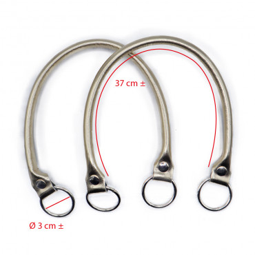 Pair of Circle handles in Ecopelle for crochet creations Vigor Platinum | Tessiland