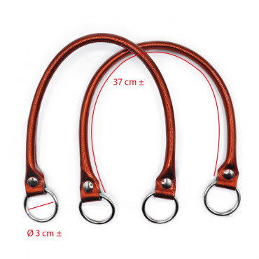 Par de asas Circle en Ecopiel para creaciones de ganchillo Vigor Cobre | Tessiland