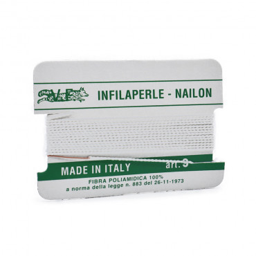 Filo Infilaperle in Poliammide con Ago in Rame Bianco