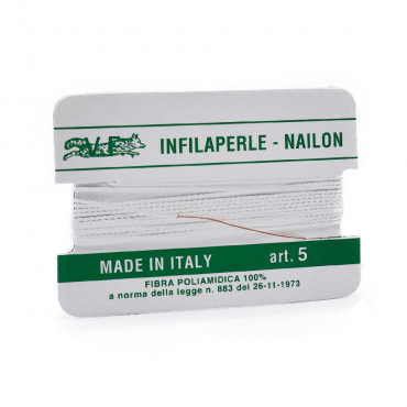 Filo Infilaperle in Poliammide con Ago in Rame Bianco