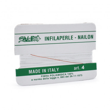 Filo Infilaperle in Poliammide con Ago in Rame Bianco