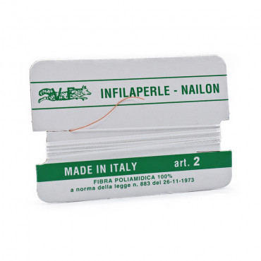 Filo Infilaperle in Poliammide con Ago in Rame Bianco
