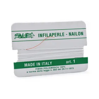 Nylon Beading Thread with Copper Needle Bianco