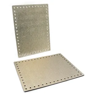 Laterales Stilondas Perforados en Similpelle 18x24 cm Tessiland 2 pz Platino
