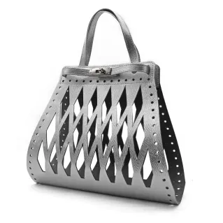 Set de sac Eiffel en simili cuir pour sacs crochet avec fermeture Acciaio