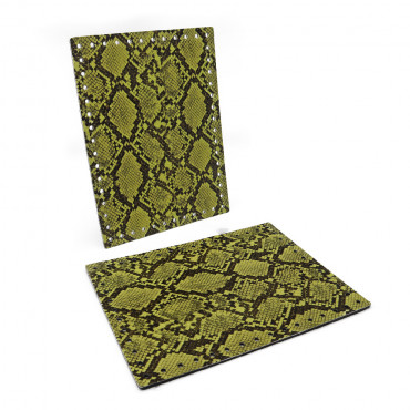 Laterali Stilondas Forati in Similpelle 18x24 cm Tessiland 2 pz Lime