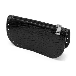Tacos en simili cuir avec fermeture éclair pour pochettes et trousses Nero