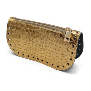 Set Tacos en ecopiel con cremallera para bolsos y estuches Oro