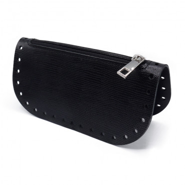 Set Tacos in ecopelle con zip per pochette e astucci handmade Nero