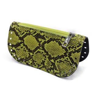 Tacos en simili cuir avec fermeture éclair pour pochettes et trousses Lime