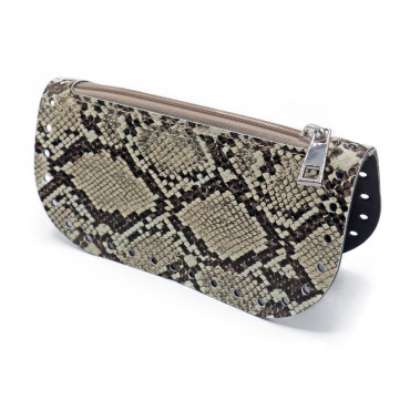 Set Tacos in ecopelle con zip per pochette e astucci handmade Moro