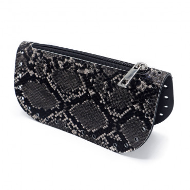 Set Tacos in ecopelle con zip per pochette e astucci handmade Antracite