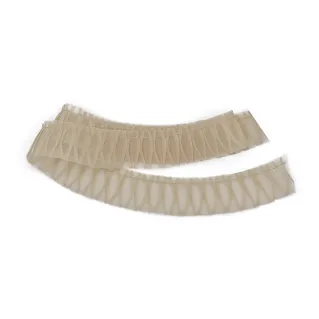 Cinta de tul plisada para vestidos y decoraciones Beige