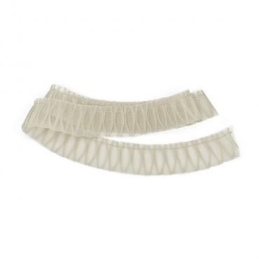 Ecru Pleated Tulle Ribbon in Polyester | Tessiland