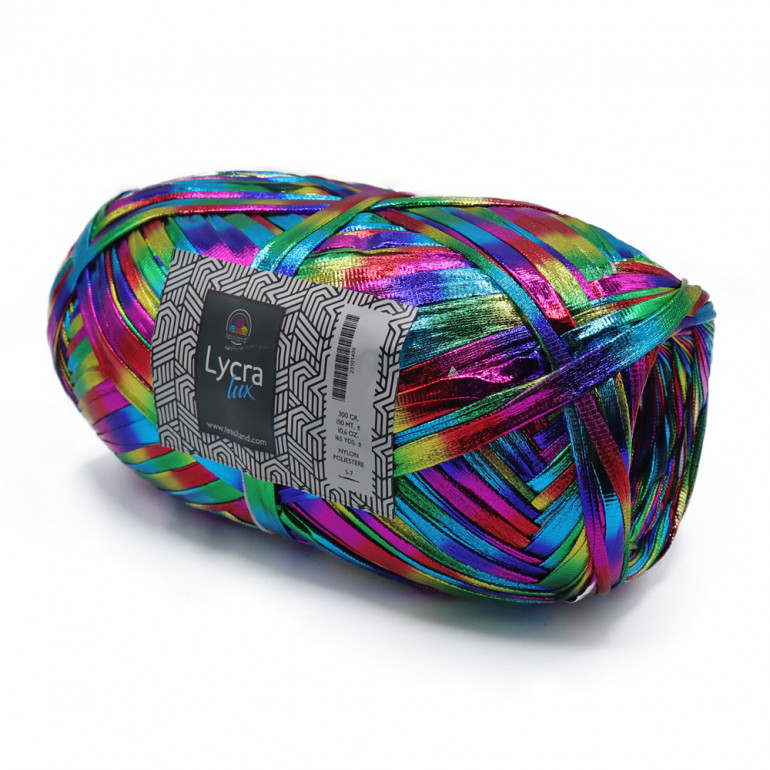 Fettuccia per borse a uncinetto in Lycra Lux Rainbow | Tessiland