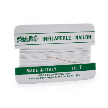 Filo Infilaperle in Poliammide con Ago in Rame Bianco