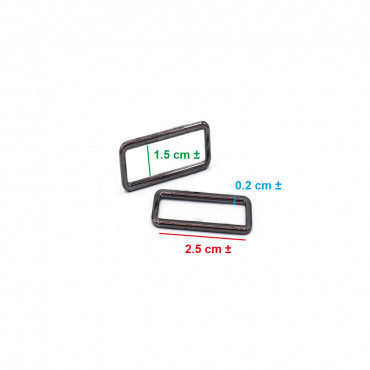 Anneaux Rectangulaires Gunmetal  25mm - Esthétique et Fonctionnalité Made in Italy | Tessiland