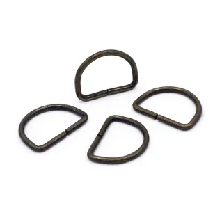 Anillos semicirculares abiertos para bolsas de hierro made in Italy 4pz Ottone
