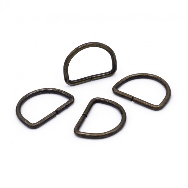 Anelli semicircolari aperti Ottone 20mm per accessori crochet | Tessiland