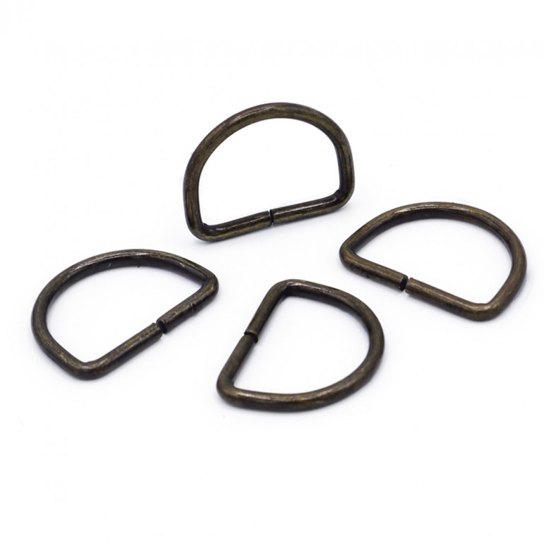 Anillos Semicirculares Abiertos de 25 mm en Latón para Accesorios de Crochet | Tessiland