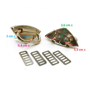 Ponticelli con placca triangolare 51x26 Oro 2pz