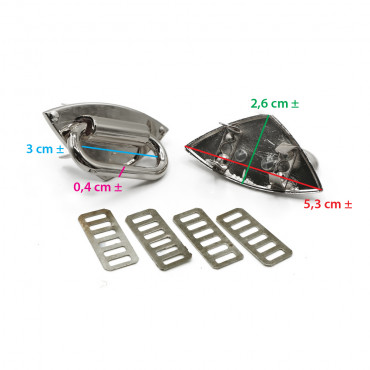 Ponticelli con placca triangolare 51x26 Argento 2pz